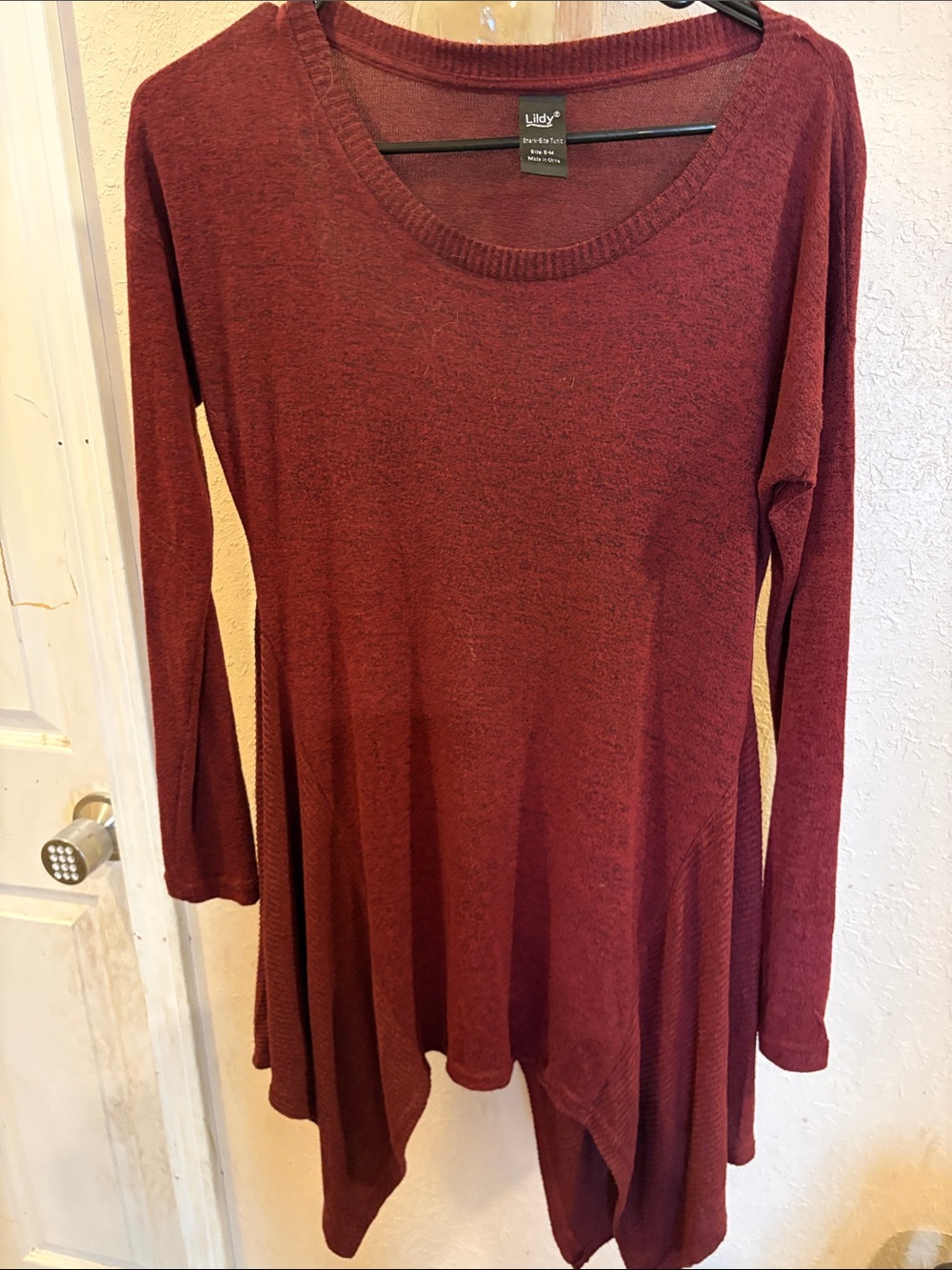 Lily Maroon Long-Sleeve Flared Tunic